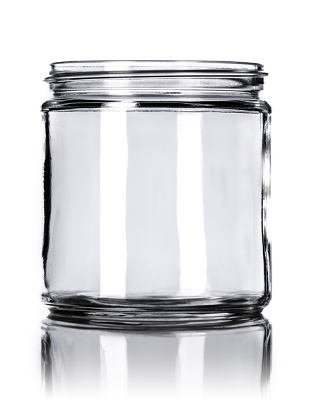 16 Oz Clear Glass Straight Sided Round Jar With 89 400 Neck Finish Straight Sided Glass Jars